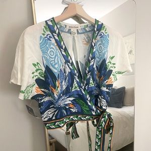 Patterned Crop Top Blouse- Jealous Tomato